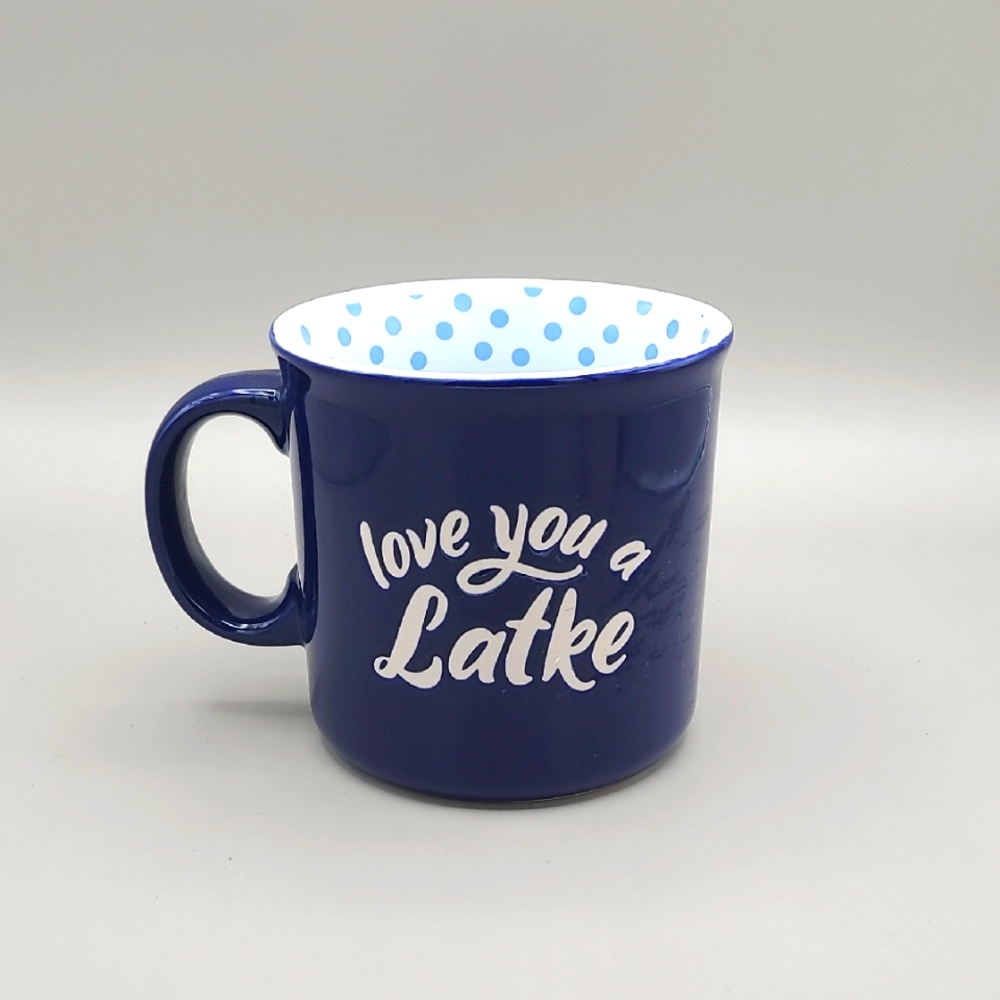Navy Blue 'Love You a Latke' Large Mug